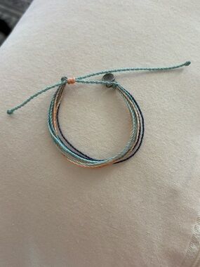 Pura Vida Teal Peach Navy Multi-Strand Bracelet